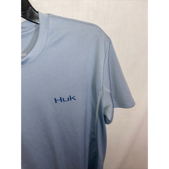 Huk Men’s Fishing Shirt Size Small Blue Athleisure Activewear Outdoors - Picture 4 of 12
